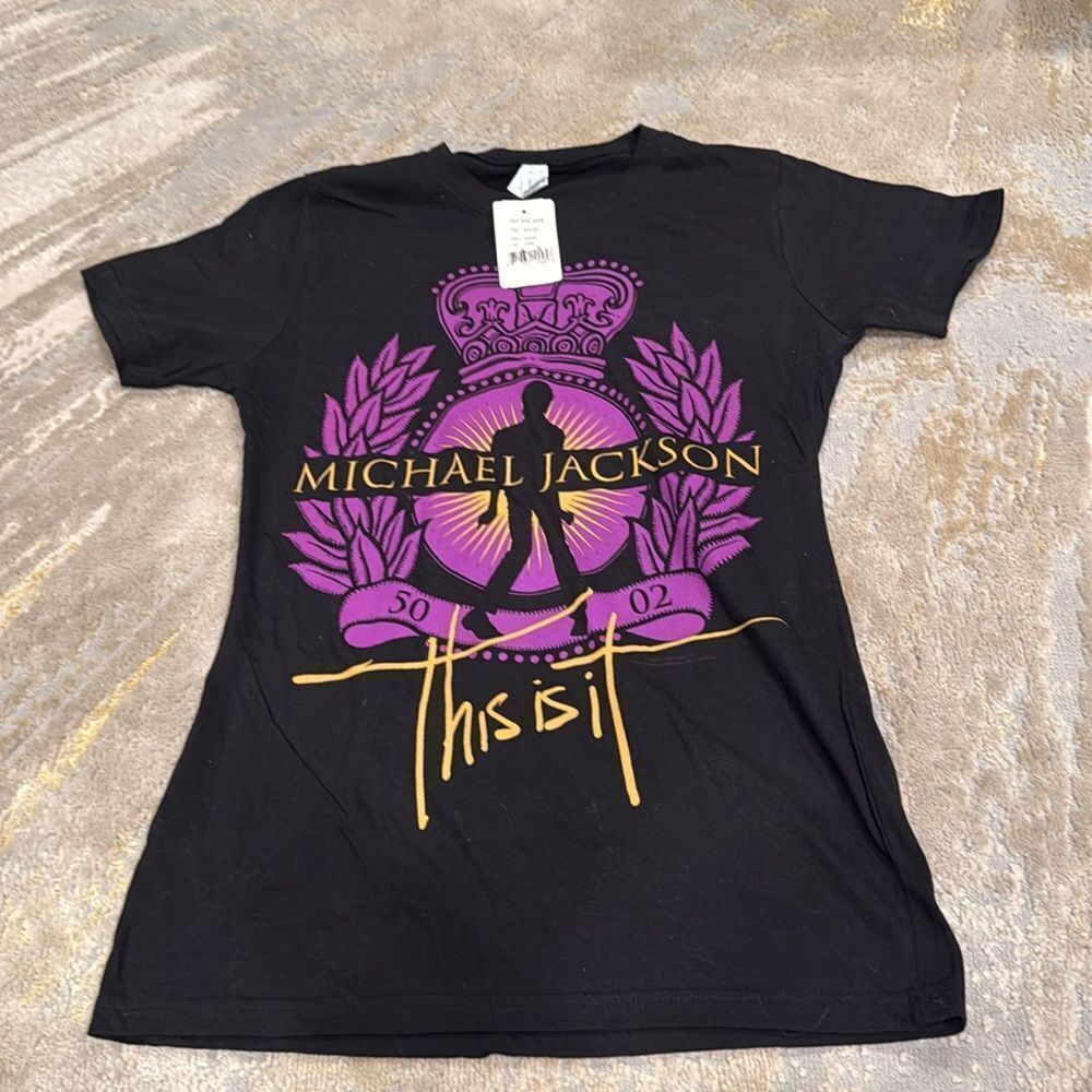 MICHAEL JACKSON ROYAL SEAL THIS IS IT LADIES SKINNY T SHIRT NEW OFFICIAL large